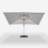 Verstelbare, draaibare zweefparasol van 3x4 m met houteffect Jungle Catalogus