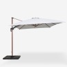 Verstelbare, draaibare zweefparasol van 3x4 m met houteffect Jungle Verkoop