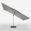 Verstelbare, draaibare zweefparasol van 3x4 m met houteffect Jungle Voorraad