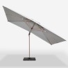 Verstelbare, draaibare zweefparasol van 3x4 m met houteffect Jungle Voorraad