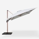 Verstelbare, draaibare zweefparasol van 3x4 m met houteffect Jungle Keuze
