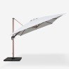 Verstelbare, draaibare zweefparasol van 3x4 m met houteffect Jungle Keuze