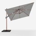 Verstelbare, draaibare zweefparasol van 3x4 m met houteffect Jungle Model