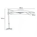 Verstelbare, draaibare zweefparasol van 3x4 m met houteffect Jungle Afmetingen