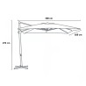 Verstelbare, draaibare zweefparasol van 3x4 m met houteffect Jungle Afmetingen