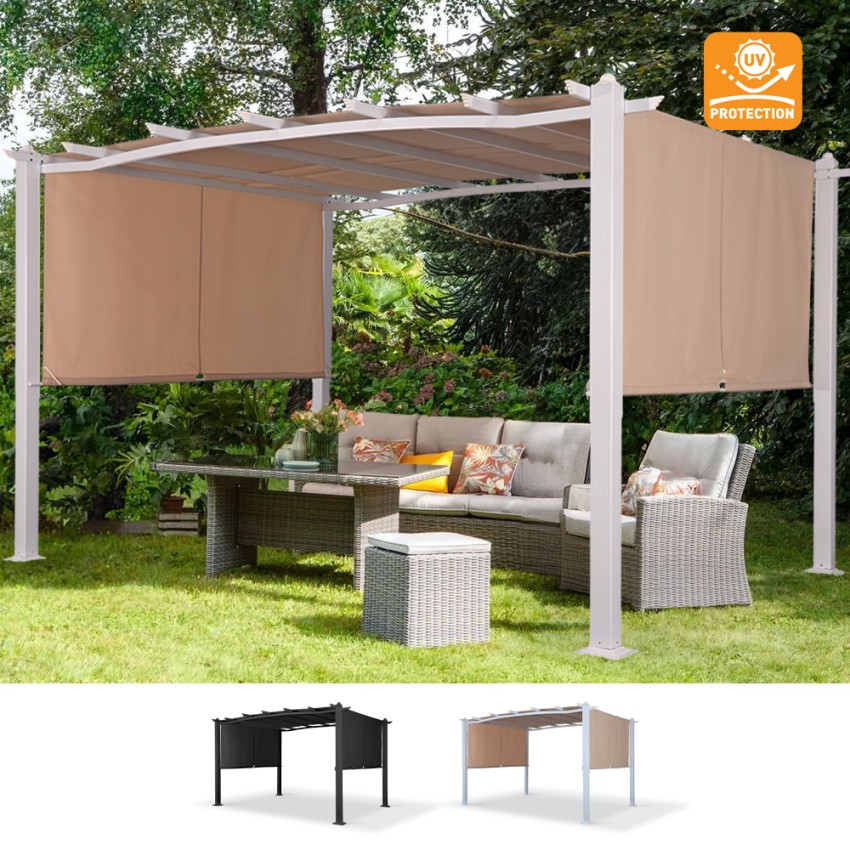 Tonnelle de jardin en aluminium rectangulaire 3x4m Barbados Vente Tonnelle de jardin en aluminium rectangulaire 3x4m Barbados Vente