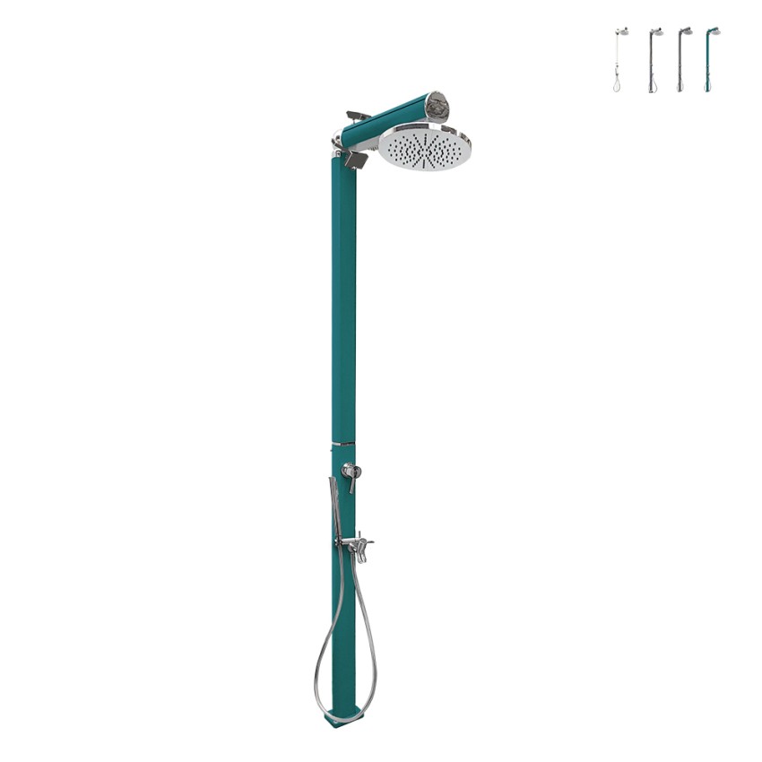 Douche moderne pour jardin extérieur avec lampe solaire LED Quick Remises Douche moderne pour jardin extérieur avec lampe solaire LED Quick Remises