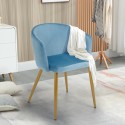 Chaise de salle à manger cuisine en velours moderne pieds dorés Patogu Dimensions