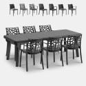 Tuinset met verstelbare tafel 160-220 cm en 6 stoelen zwart Liri Dark Kortingen