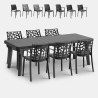 Tuinset met verstelbare tafel 160-220 cm en 6 stoelen zwart Liri Dark Kortingen