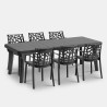 Tuinset met verstelbare tafel 160-220 cm en 6 stoelen zwart Liri Dark Catalogus