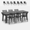 Tuinset verstelbare tafel 160-220cm 6 stoelen zwart Liri Dark Aanbod