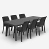 Tuinset met verstelbare tafel 160-220 cm en 6 stoelen zwart Liri Dark Prijs