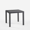Salon de jardin table carrée 80x80cm rotin + 4 chaises noir Nisida Dark 
