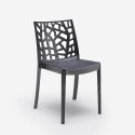 Salon de jardin table carrée 80x80cm rotin + 4 chaises noir Nisida Dark 