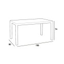 Tuinset met rechthoekige rotan tafel 150x90 cm en 6 stoelen zwart Meloria Dark 