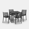 Zwarte tuinset met 4 stoelen en vierkante tafel 80x80 cm Provence Dark Catalogus