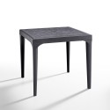 Zwarte tuinset met 4 stoelen en vierkante tafel 80x80 cm Provence Dark 
