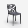 Zwarte tuinset met 4 stoelen en vierkante tafel 80x80 cm Provence Dark 