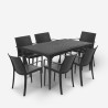 Set met tuintafel 150x90 cm 6 buitenstoelen zwart Sunrise Dark Verkoop