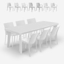 Table extensible 160-220cm + 6 chaises de jardin blanc Liri Light Caractéristiques