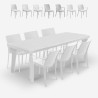 Table extensible 160-220cm + 6 chaises de jardin blanc Liri Light Caractéristiques
