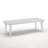 Stel uitrekbare tafel 160-220cm 6 witte tuinstoelen Liri Light 