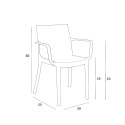 Table extensible 160-220cm + 6 chaises de jardin blanc Liri Light 