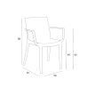 Table extensible 160-220cm + 6 chaises de jardin blanc Liri Light 