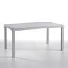 Witte tuinset met rotan tafel van 150x90 cm en 6 stoelen Meloria Light 
