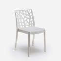 Salon de jardin table rotin 150x90cm 6 chaises blanches Meloria Light 