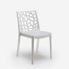 Salon de jardin table rotin 150x90cm 6 chaises blanches Meloria Light 