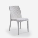Salon de jardin table rotin 150x90cm 6 chaises blanches Meloria Light 