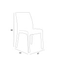 Salon de jardin table rotin 150x90cm 6 chaises blanches Meloria Light 