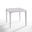 Tuinset met vierkante tafel 80x80 cm en 4 stoelen wit Provence Light 