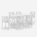 Tuinset met 6 stoelen en buitentafel 150x90 cm wit Sunrise Light Verkoop
