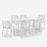 Tuinset met 6 stoelen en buitentafel 150x90 cm wit Sunrise Light Verkoop