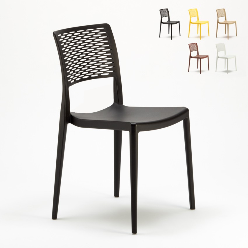 Chaise de cuisine salle à manger bar et jardin en polypropylène empilable et légère Cross Promotion Chaise de cuisine salle à manger bar et jardin en polypropylène empilable et légère Cross Promotion