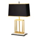 Lampe de bureau élégante en marbre blanc avec abat-jour noir Atlas Promotion