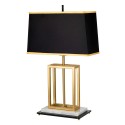 Lampe de bureau élégante en marbre blanc avec abat-jour noir Atlas Vente