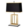 Elegante bureaulamp wit marmer met zwarte lampenkap Atlas Verkoop