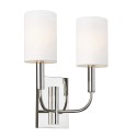 Wandlamp met 2 lampenkappen van witte stof in klassieke stijl Brianna2 Aanbod