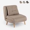 Fauteuil-lit pliant en tissu avec pieds en bois Miriam 
