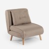 Fauteuil-lit pliant en tissu avec pieds en bois Miriam 