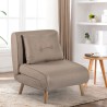 Fauteuil-lit pliant en tissu avec pieds en bois Miriam 