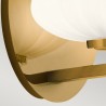 Moderne wandlamp met metalen armatuur en wit glazen lampenkap Pim Voorraad
