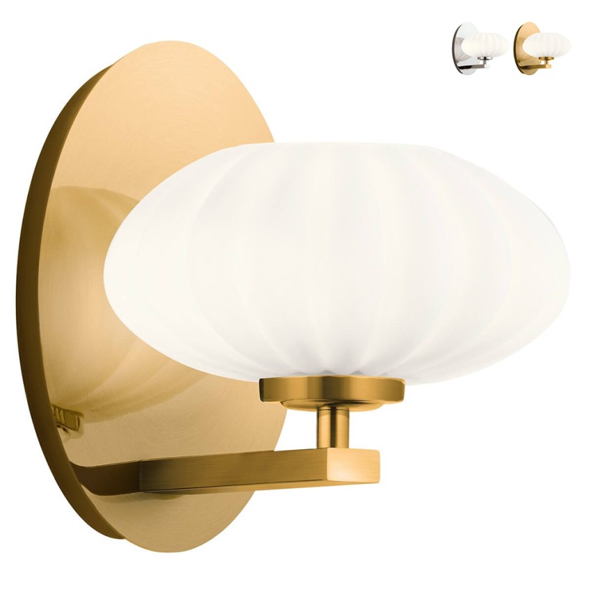 Moderne wandlamp metaal witte glazen kap Pim Aanbieding Moderne wandlamp metaal witte glazen kap Pim Aanbieding