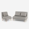 Set stoffen 2-zits slaapbank en opklapbare fauteuil in Scandinavische stijl Sienna Kortingen