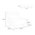 Set stoffen 2-zits slaapbank en opklapbare fauteuil in Scandinavische stijl Sienna 