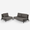 Opklapbare fauteuil en 2-zits stoffen slaapbank Elysee Korting